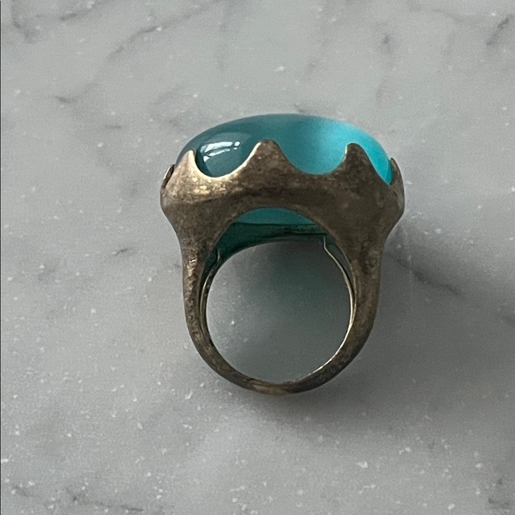 Vintage Y2K Oversized Blue Stone Women's Ring - Picture 5 of 8